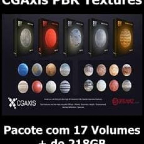 CGAxis PBR Textures - Pack com 17 Volumes
